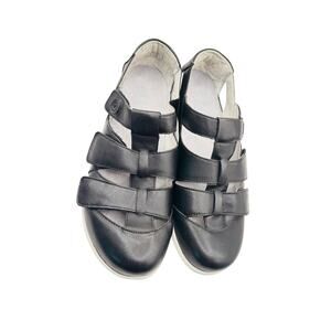 Alegria TraqTreq black leather comfort closed toe Mary Jane walking sandals sz42